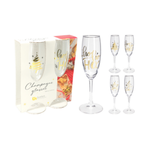Coffret de 2 verres à champagne de Noël 190 ml