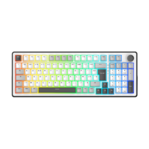 Clavier gaming sans fil Keyz Elite 400 RGB Triple Mode - Blanc/Gris