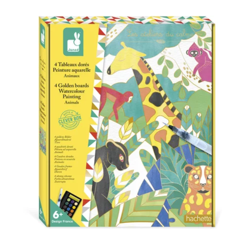 Coffret Tableaux Dorés - Peinture Aquarelle Animaux