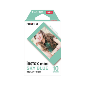 Film Instax Mini Pack 10 Poses Couleur avec cadre bleu