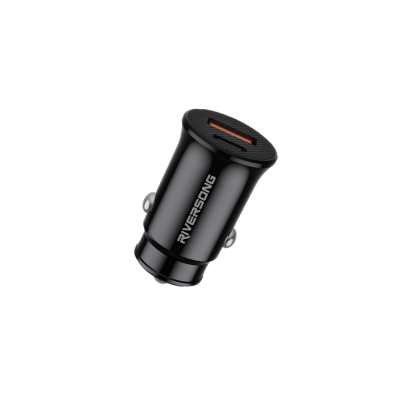 Chargeur de Voiture Rapide 20W Type-C/USB-A – Noir