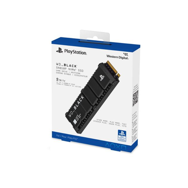 Disque SSD Interne WD_BLACK SN850P avec dissipateur pour PS5 2 To - Noir