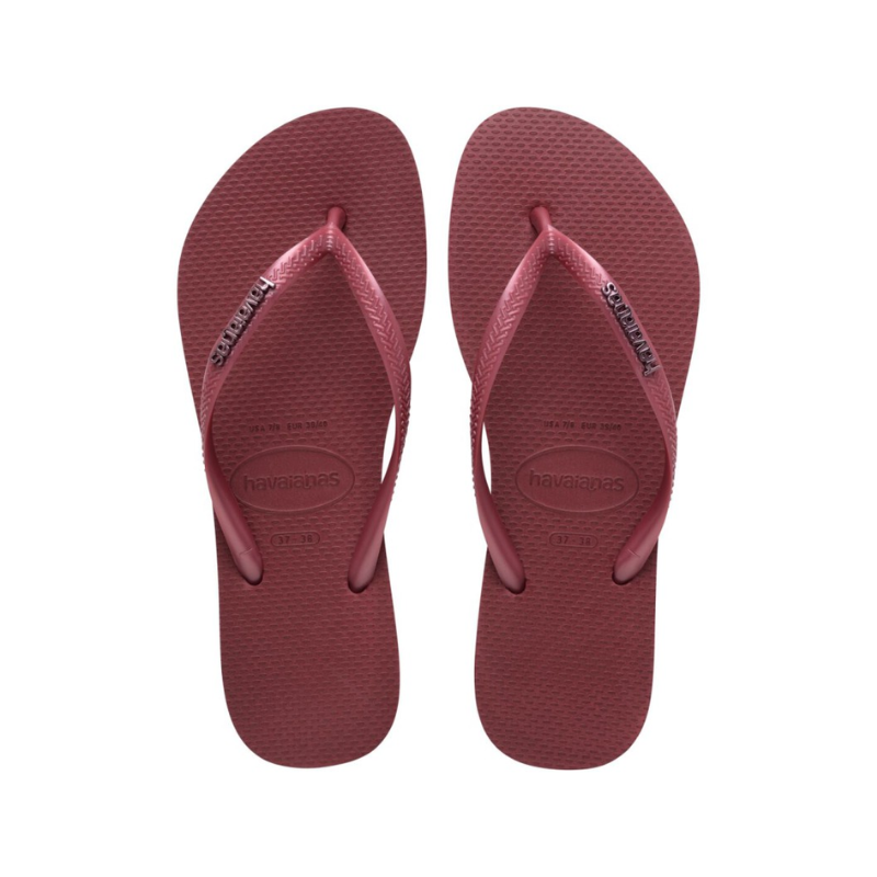 Tongs Slim Logo Metallic Taille 35/36 - Amaranth