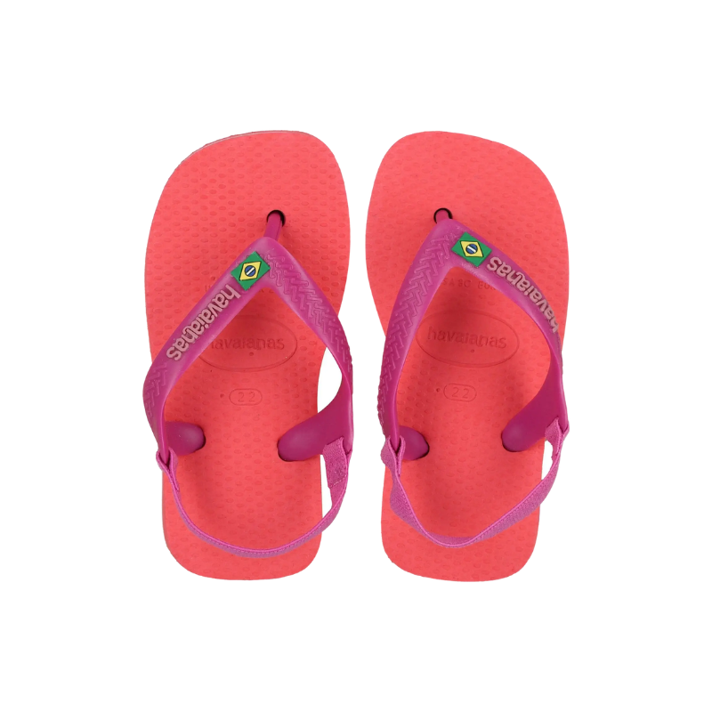 Tongs Baby Brasil Logo Taille 22 - Coral Pink