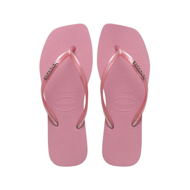 Tongs Slim Square Logo Metallic Taille 35/36 - Pink