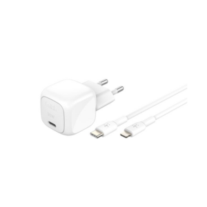 Chargeur secteur USB-C compact 30 W et câble USB-C avec connecteur Lightning - Blanc