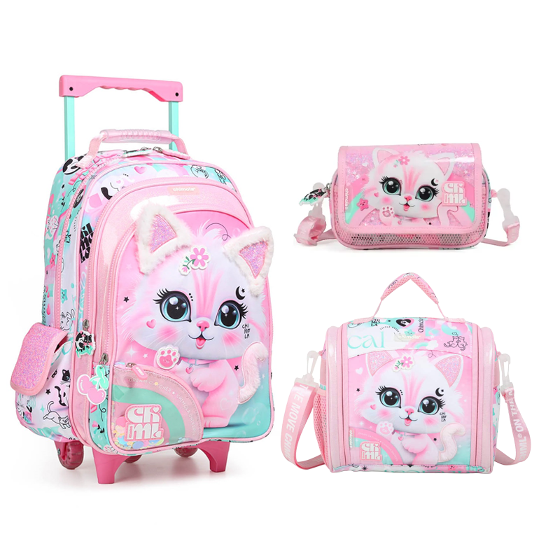Pack Rentrée Scolaire Cat - Cartable + Sac à lunch + Trousse