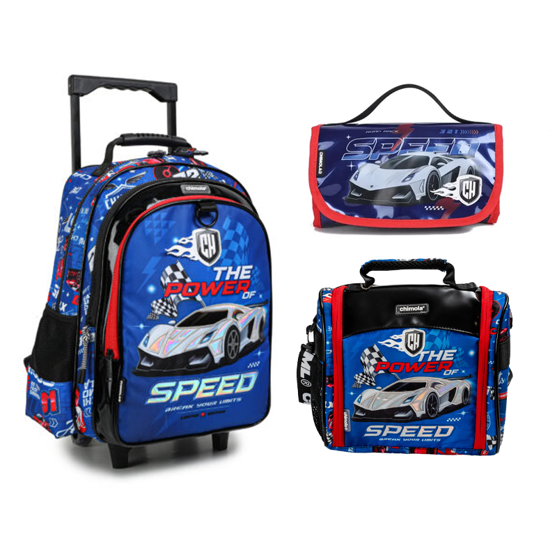 Pack Rentrée Scolaire Car - Cartable + Sac à lunch + Trousse